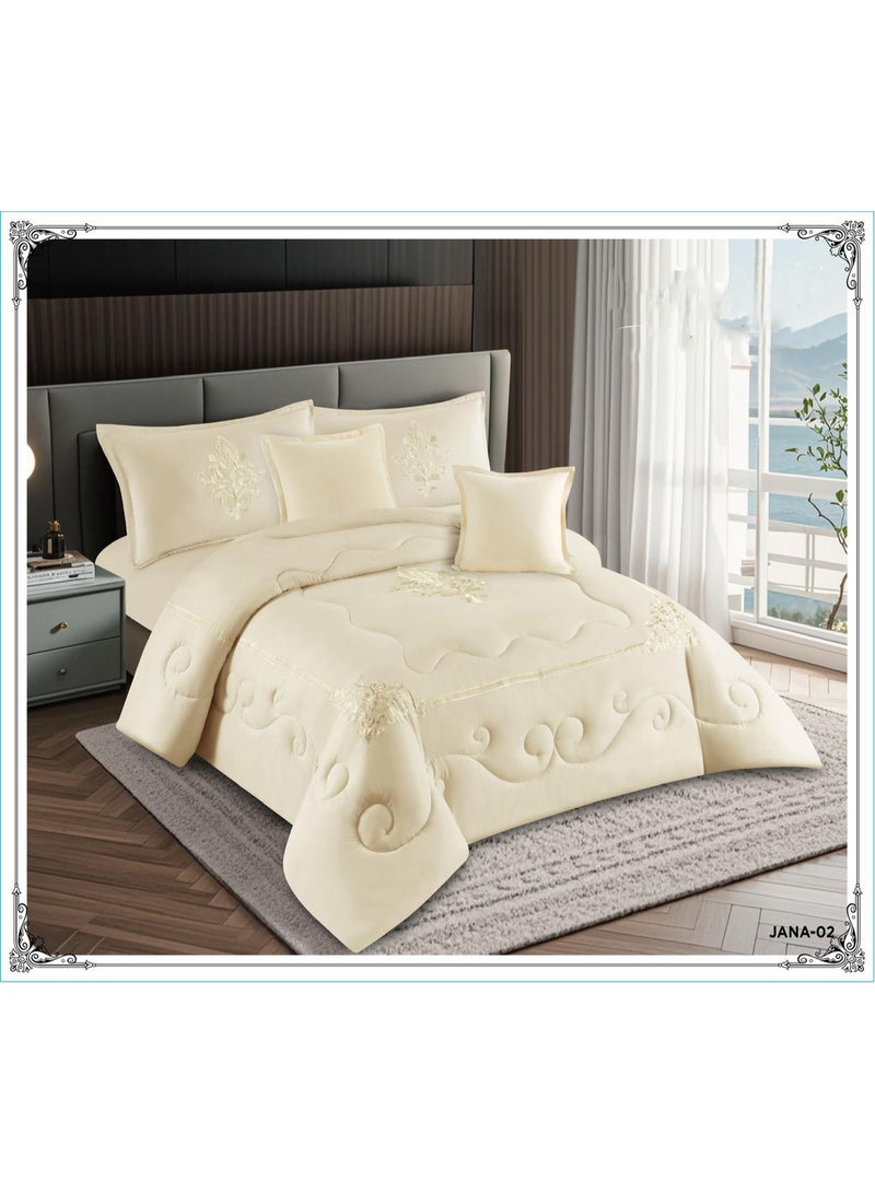 Infinity Luxury Summer Bedding Set – 4 Pieces (One and a Half Size) – Soft Quilt 210×160 cm – Fitted Sheet 200×120 cm – Pillowcase 80×50 cm + Decorative Pillowcase 50×50 cm - Image 2